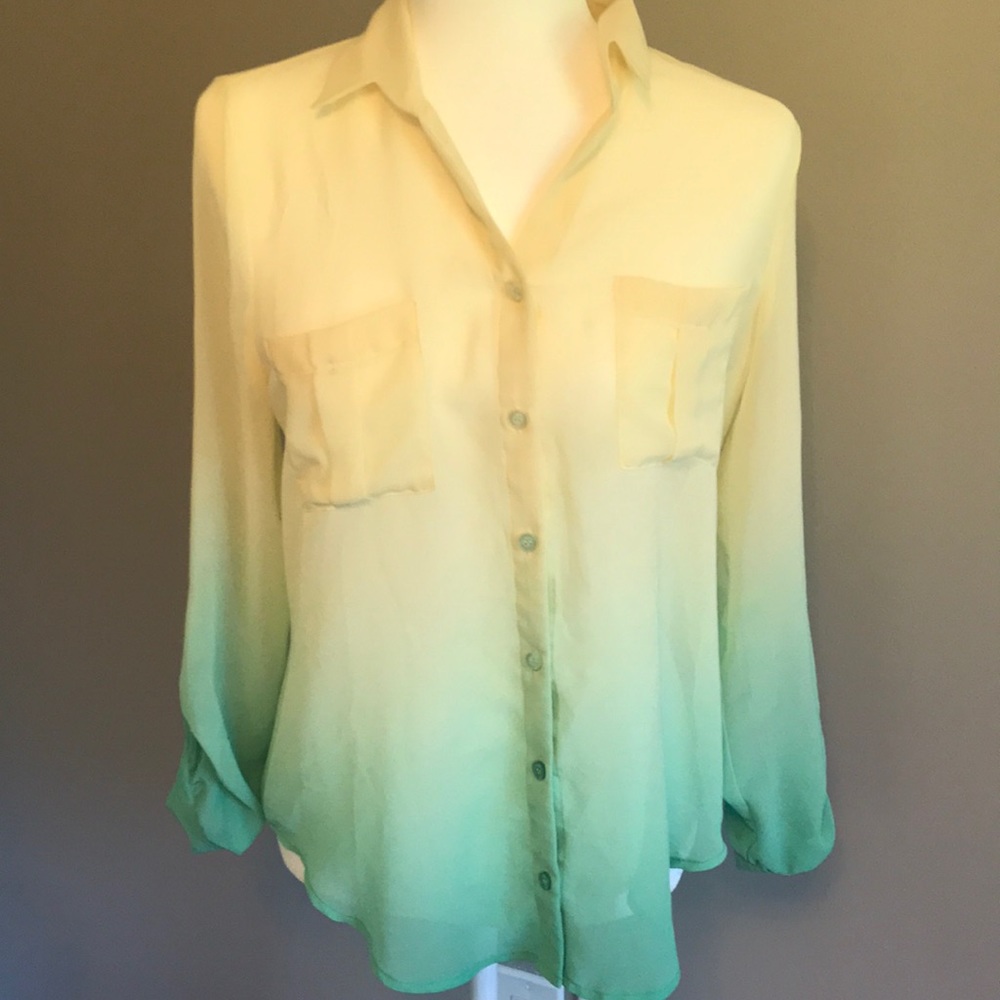 Blu pepper ombré blouse